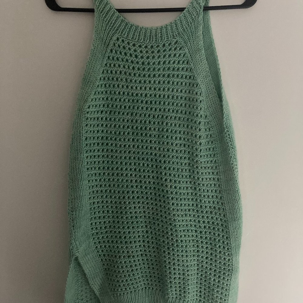 Handknit linen/wool blend beach coverup /tunic